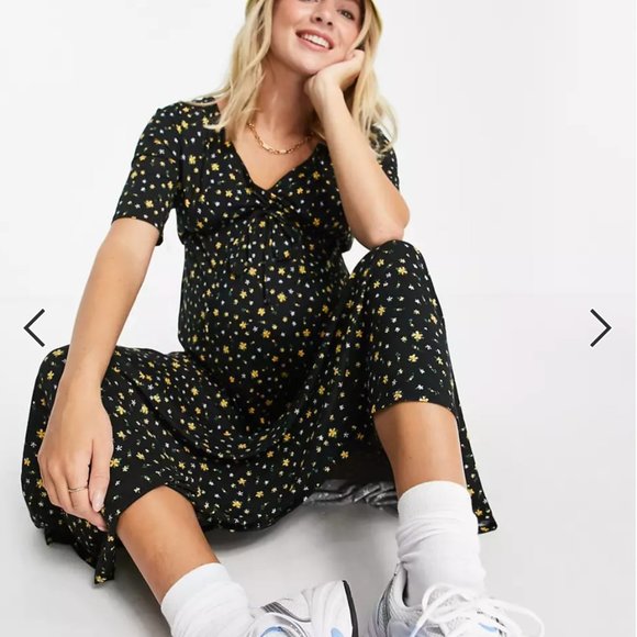 ASOS Design Maternity V-neck Maxi Dress Size 8 - Picture 4 of 7